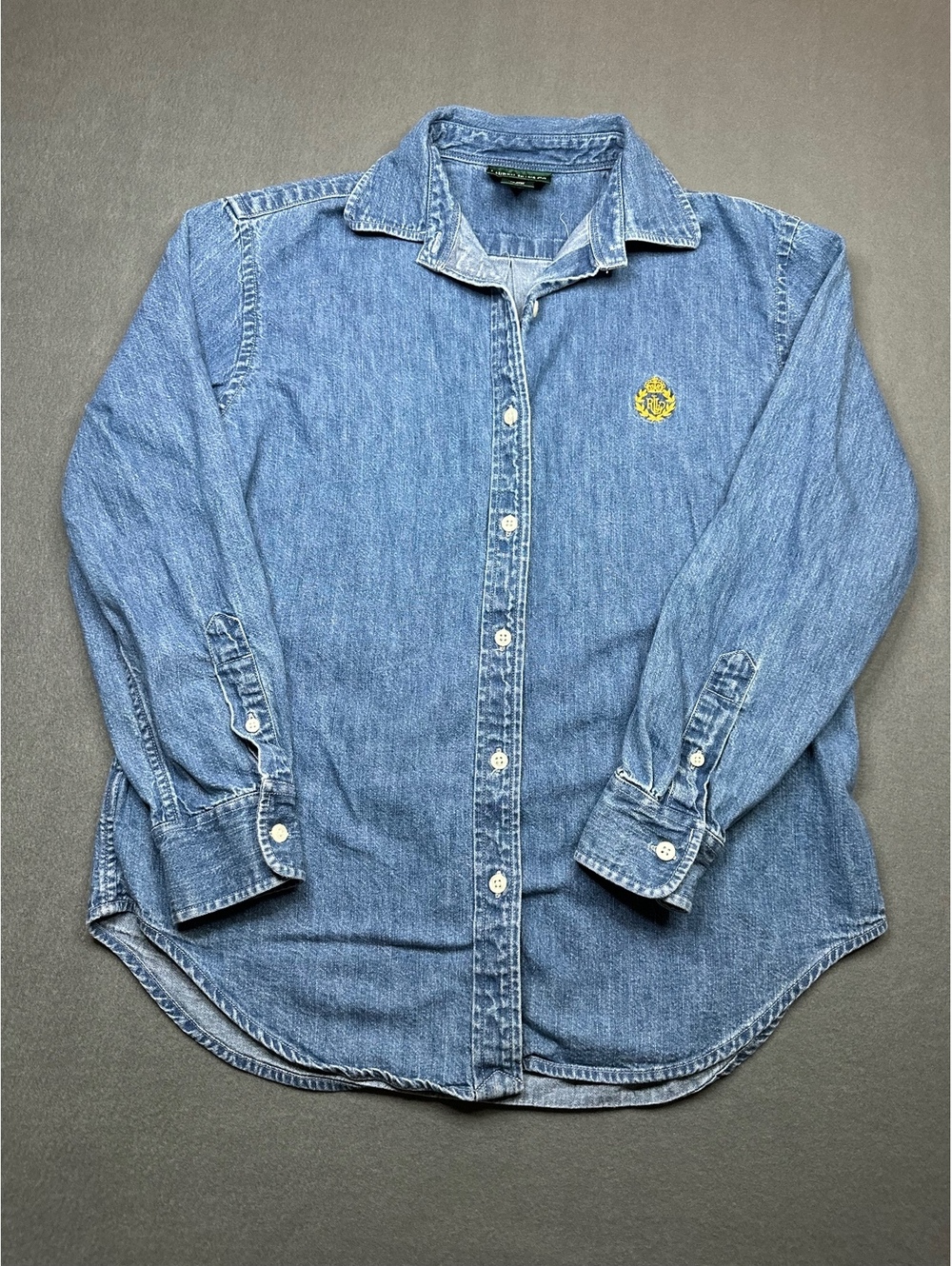 Lauren Jeans Co. Ralph Lauren womens Denim Button-Up Shirt Size Small